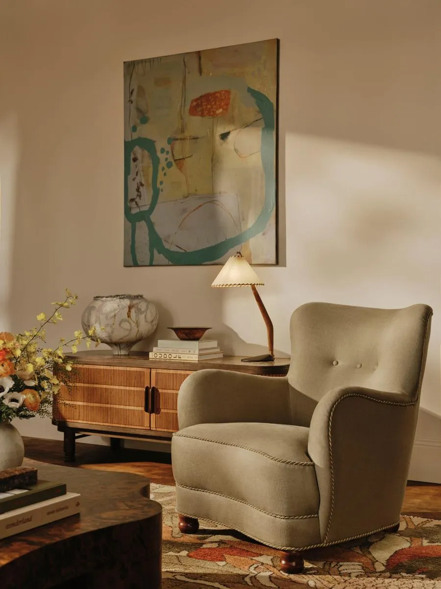 Pippa Wingback Armchair - Wheat, Belgian Linen product