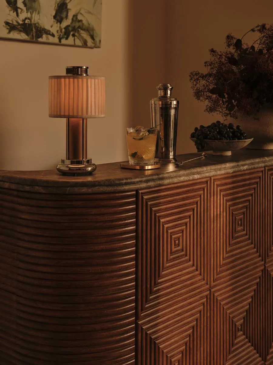 Portable Table Lamp with Dimmer - Brass, Chrome product