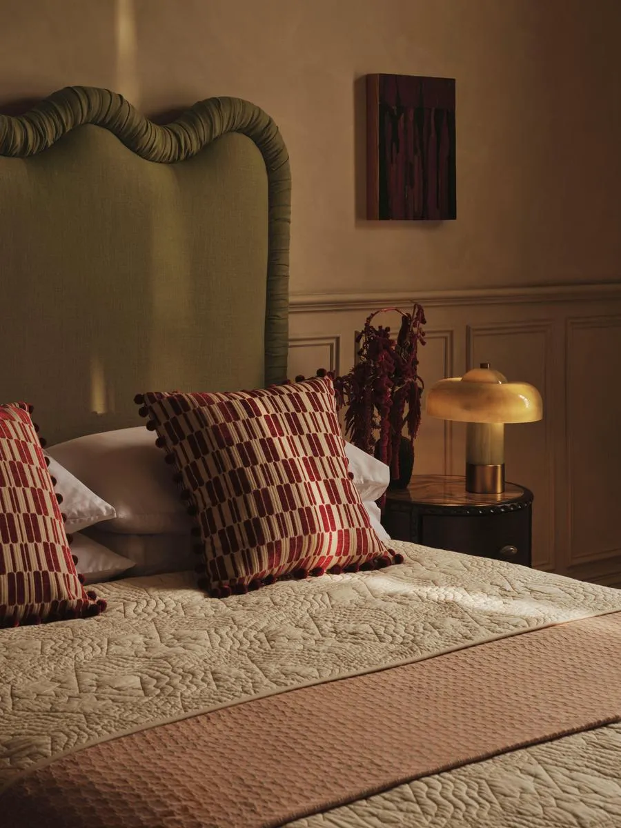 Callington Quilted Bedspread with Embroidery - Ochre, Cotton by Soho Home