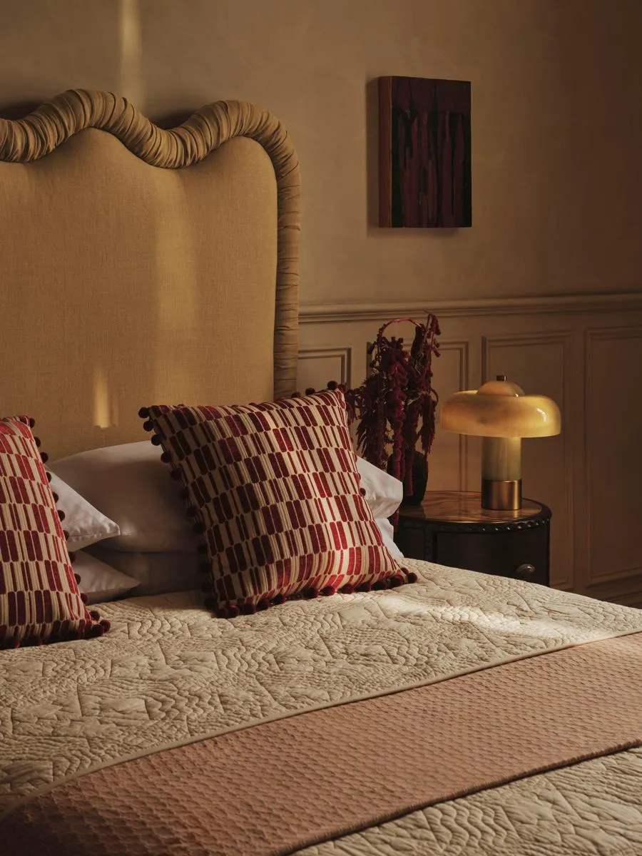 Callington Quilted Bedspread with Embroidery - Ochre, Cotton product