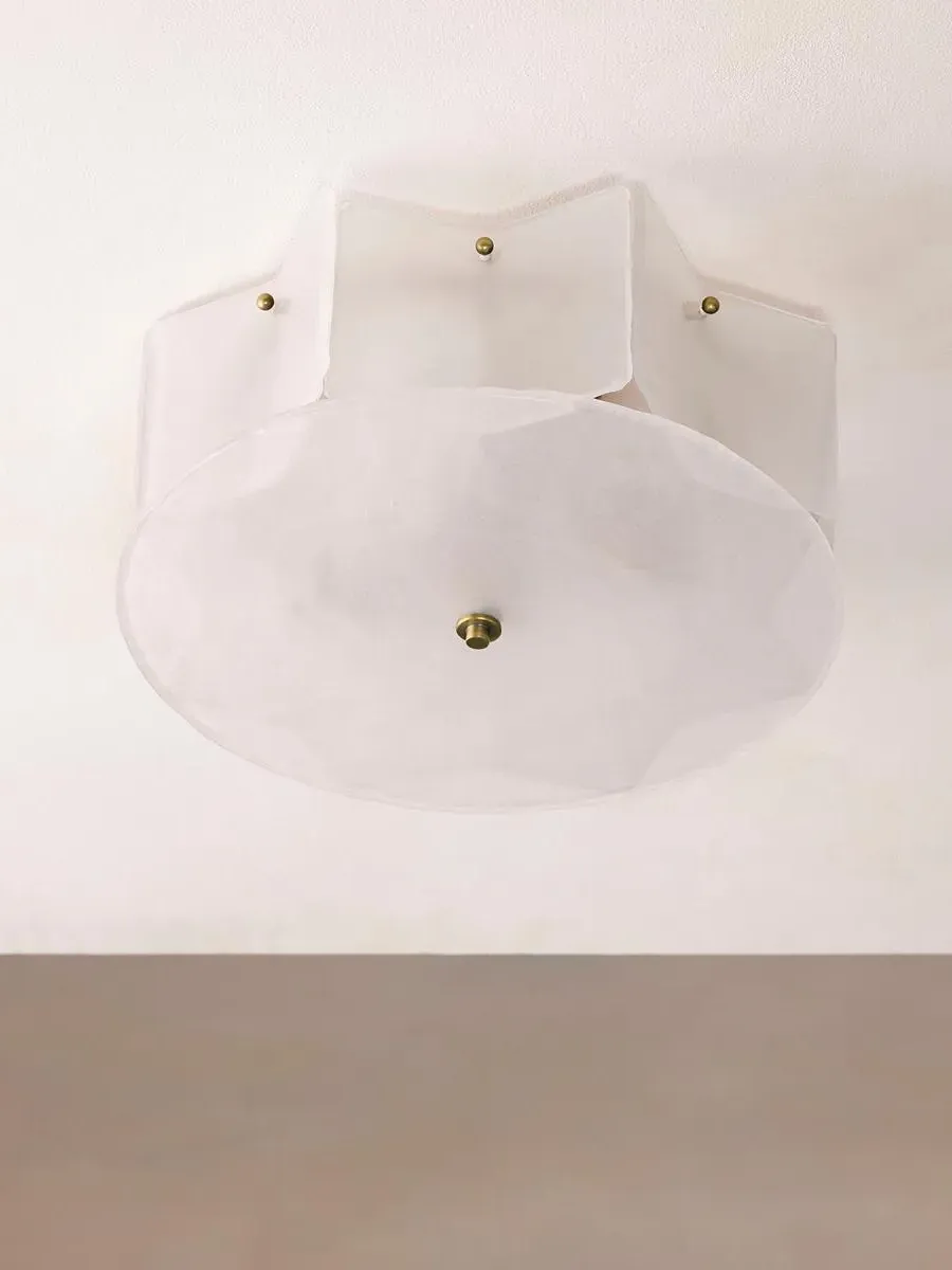 Quinn IP44 Flush Ceiling Light - Antiqued Brass, Glass product