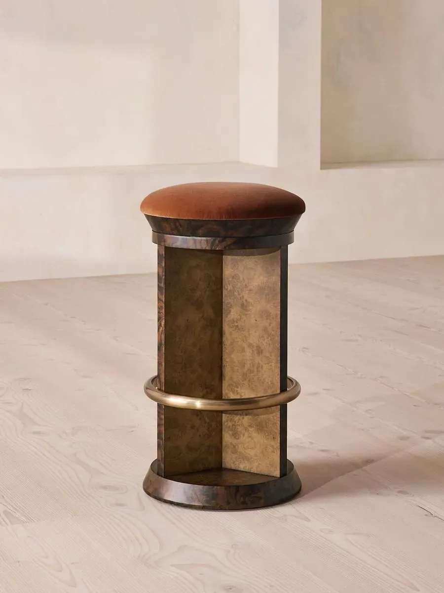 Rafaella Barstool - Cinnamon, Velvet by Soho Home