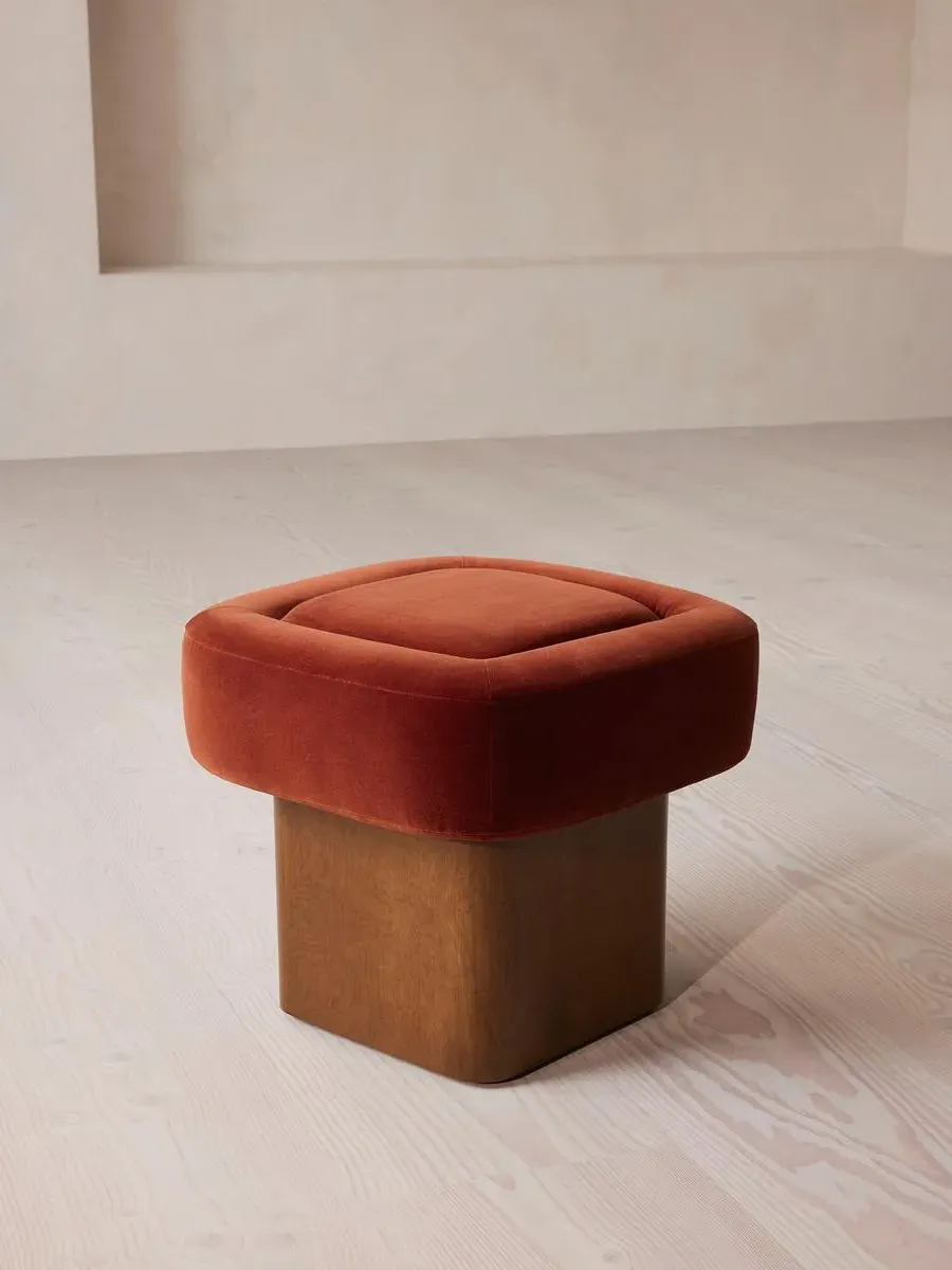 Ralph Footstool - Rust, Velvet product