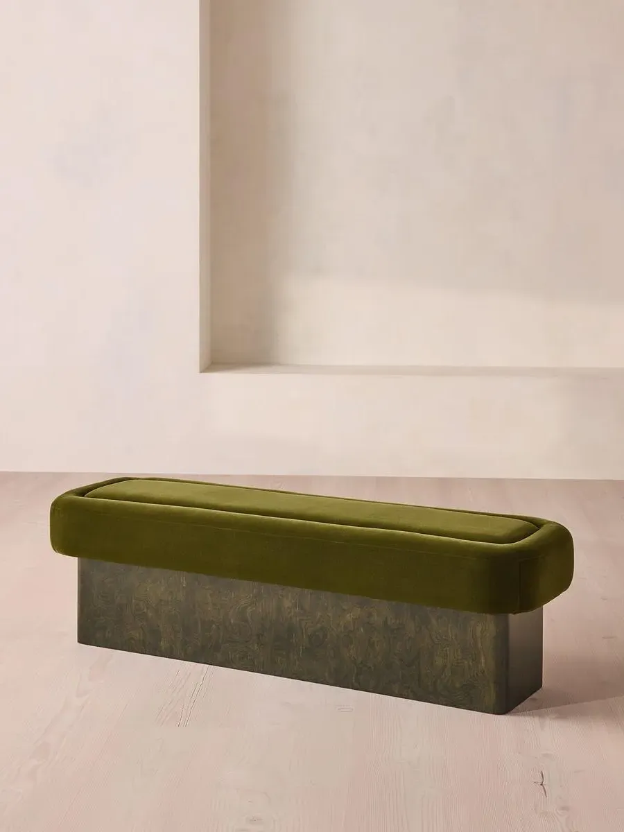 Ralph Velvet Bench - Olive product
