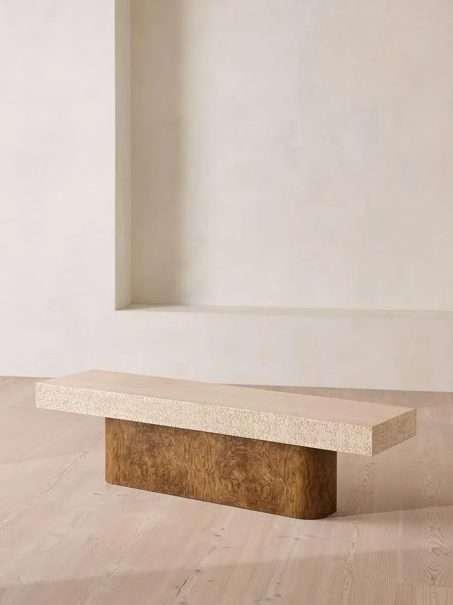 Ramsey Bench - Travertine, Olive Ash Burl product
