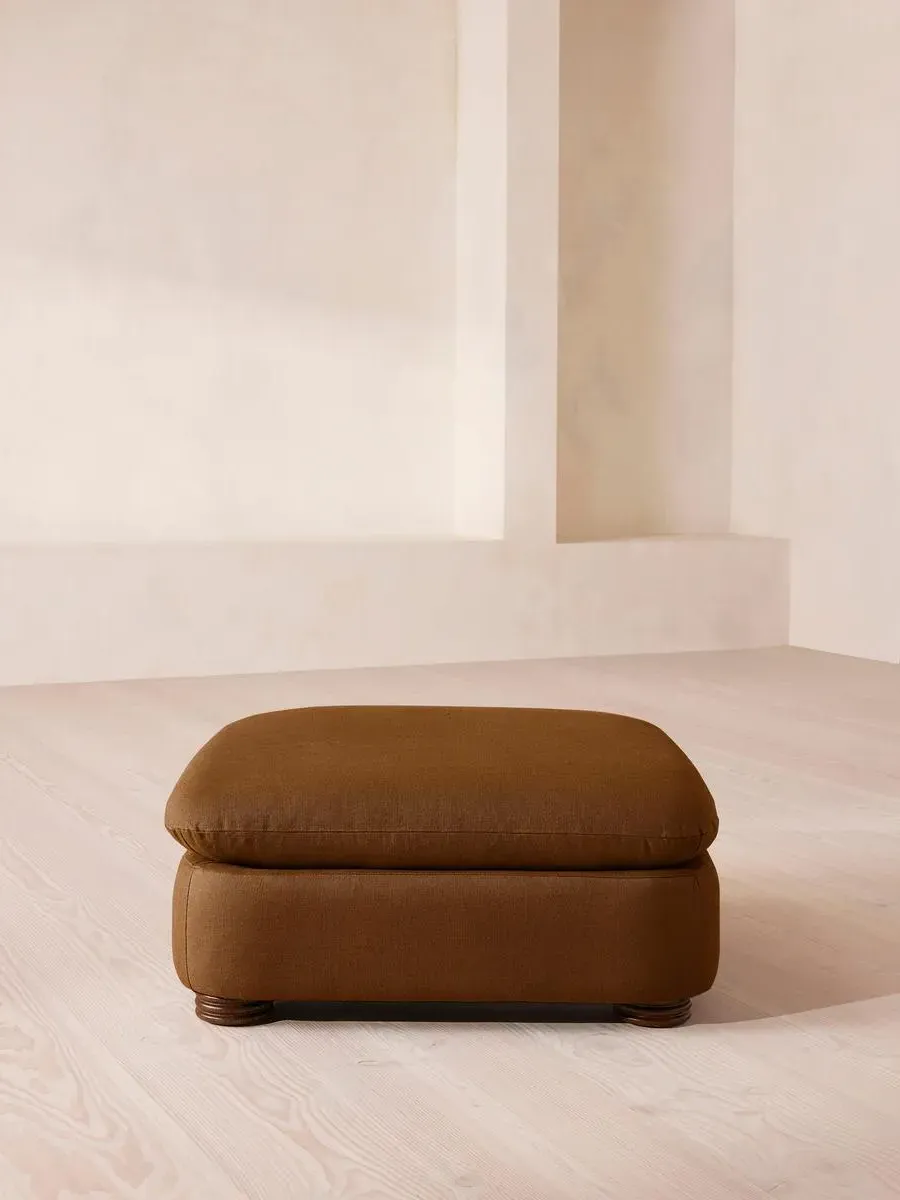 Rava Ottoman - Terracotta, Linen by Soho Home