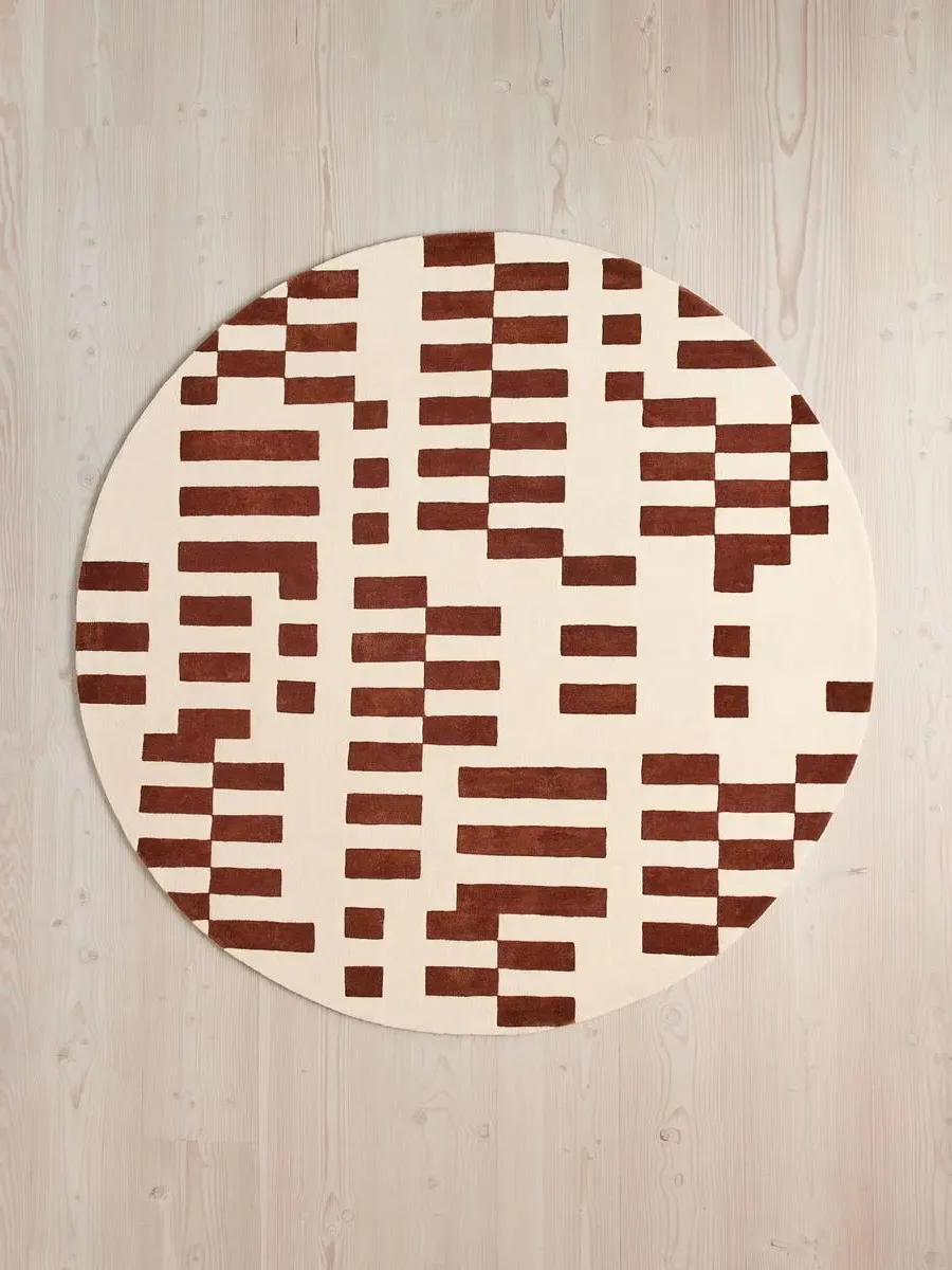 Raya Round Rug - Rust, Wool Mix product
