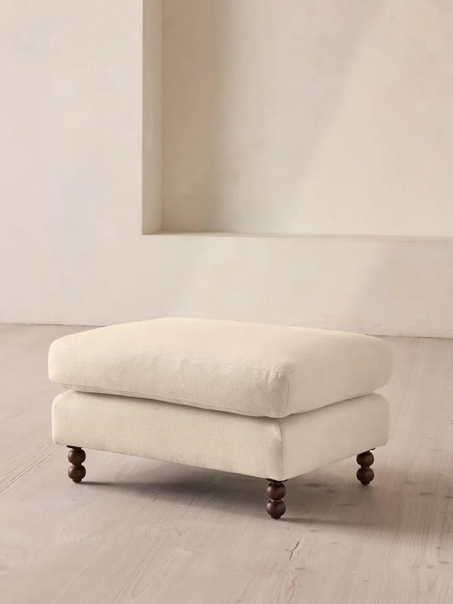 Audrey Rectangle Ottoman - Bisque, Linen by Soho Home