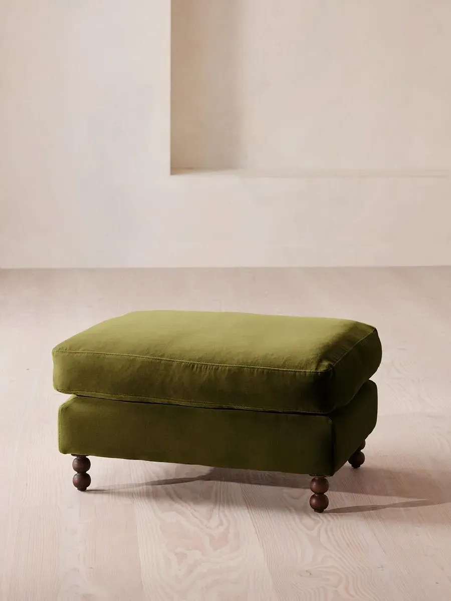 Audrey Rectangle Ottoman - Olive, Velvet product