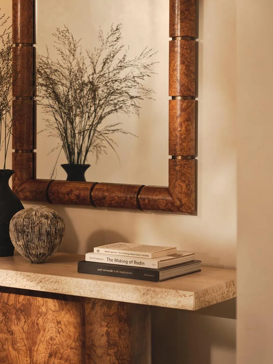 Furleigh Rectangular Wall Mirror - Olive Ash Burl by Soho Home