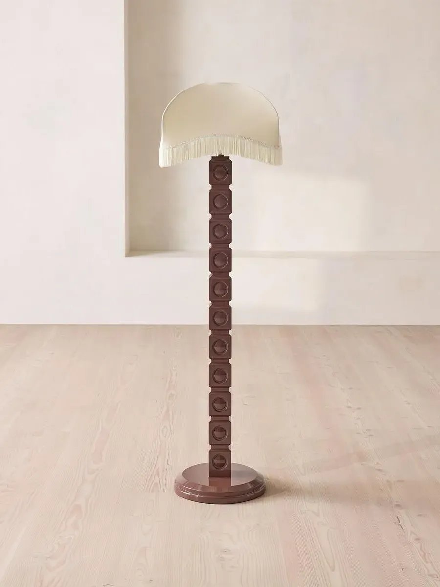 Reno Floor Lamp - Bordeaux, Linen by Soho Home