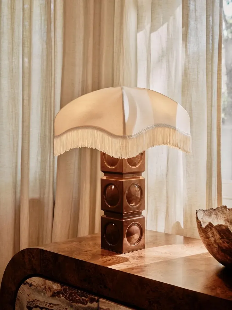 Reno Table Lamp - Bordeaux, Lacquered Wood by Soho Home