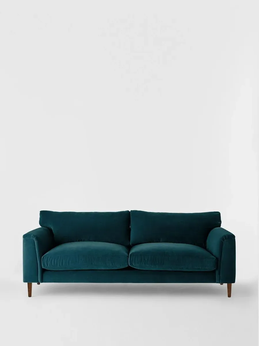 Reya 3-Seater Sofa - Teal, Velvet product