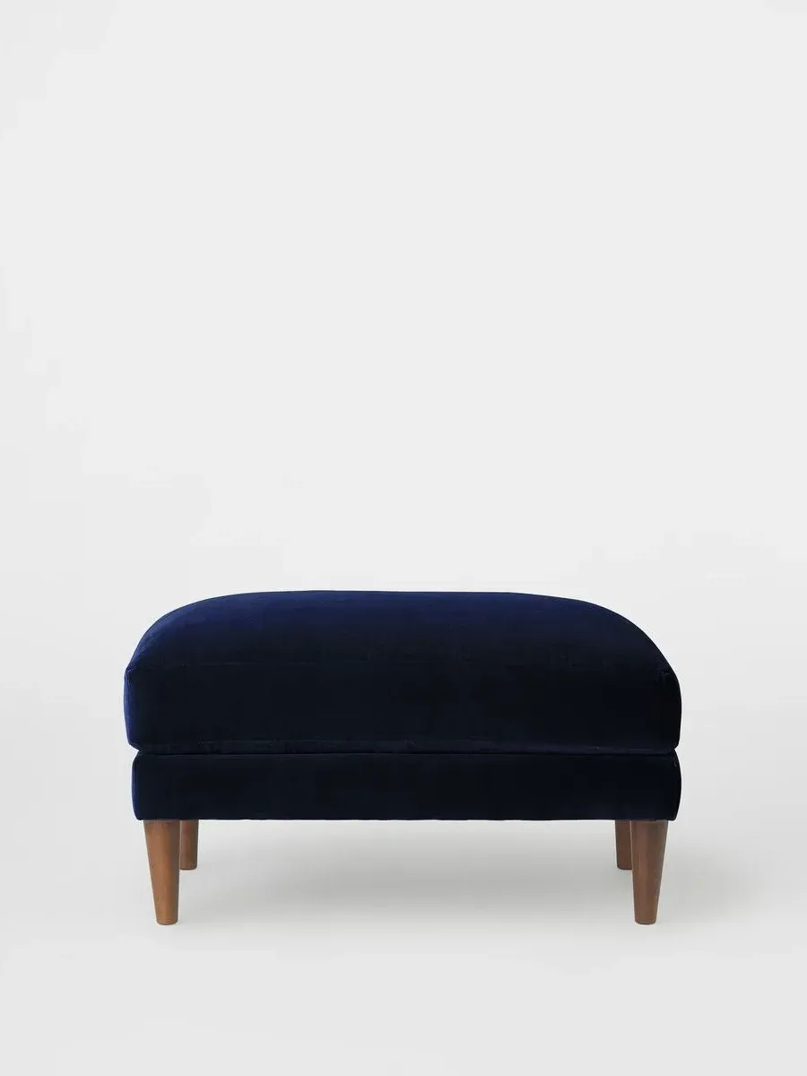 Reya Ottoman - Navy, Velvet product
