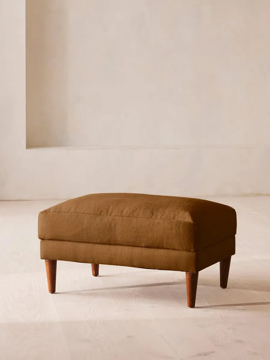Reya Ottoman - Terracotta, Linen by Soho Home