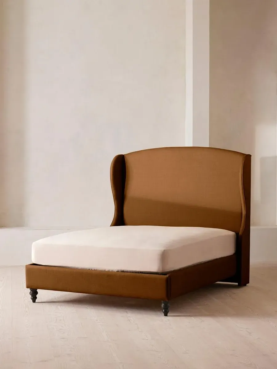 Rivas Emperor Bed - Terracotta, Linen by Soho Home