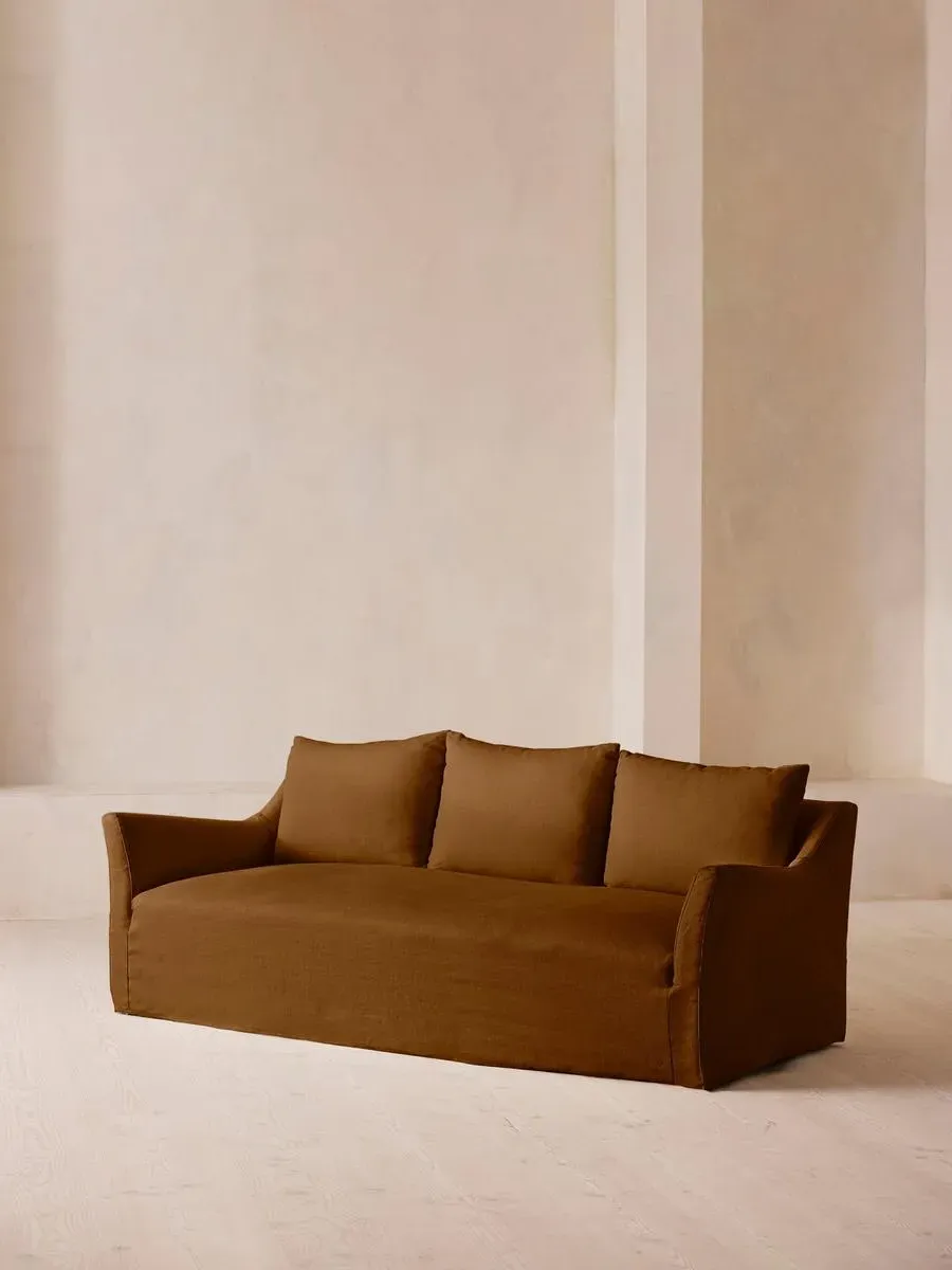 Roma 3-Seater Sofa - Terracotta, Linen product