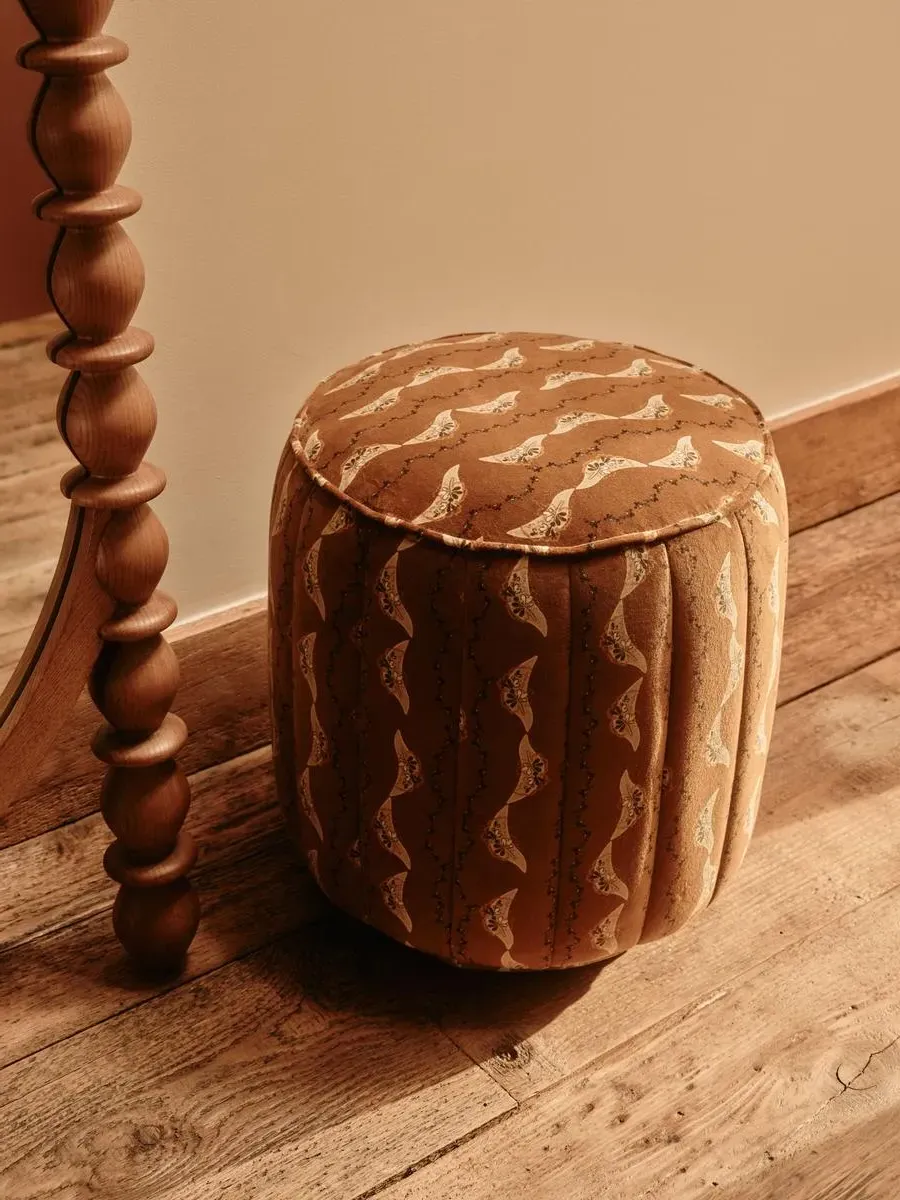 Romi Footstool - Floral Printed Velvet product