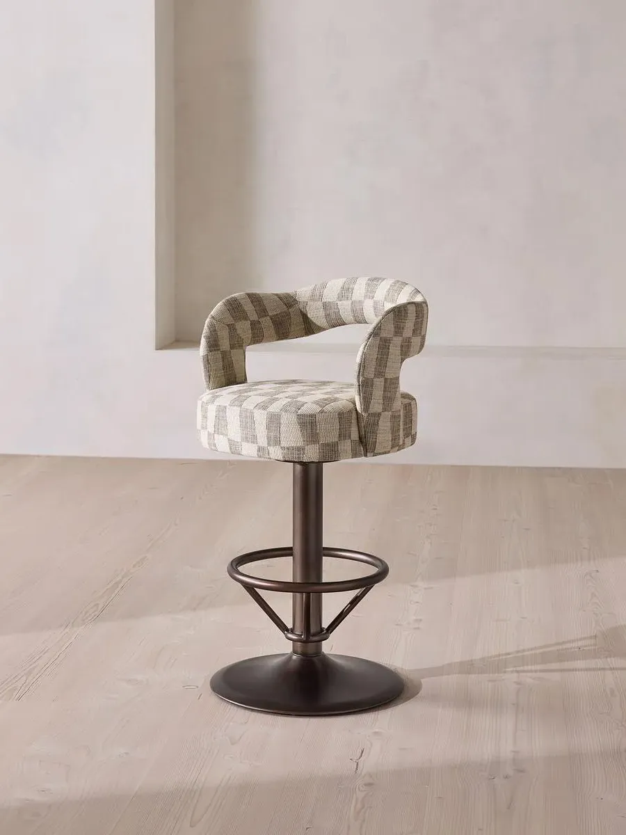 Rory Swivel Barstool - Kimber Jacquard product
