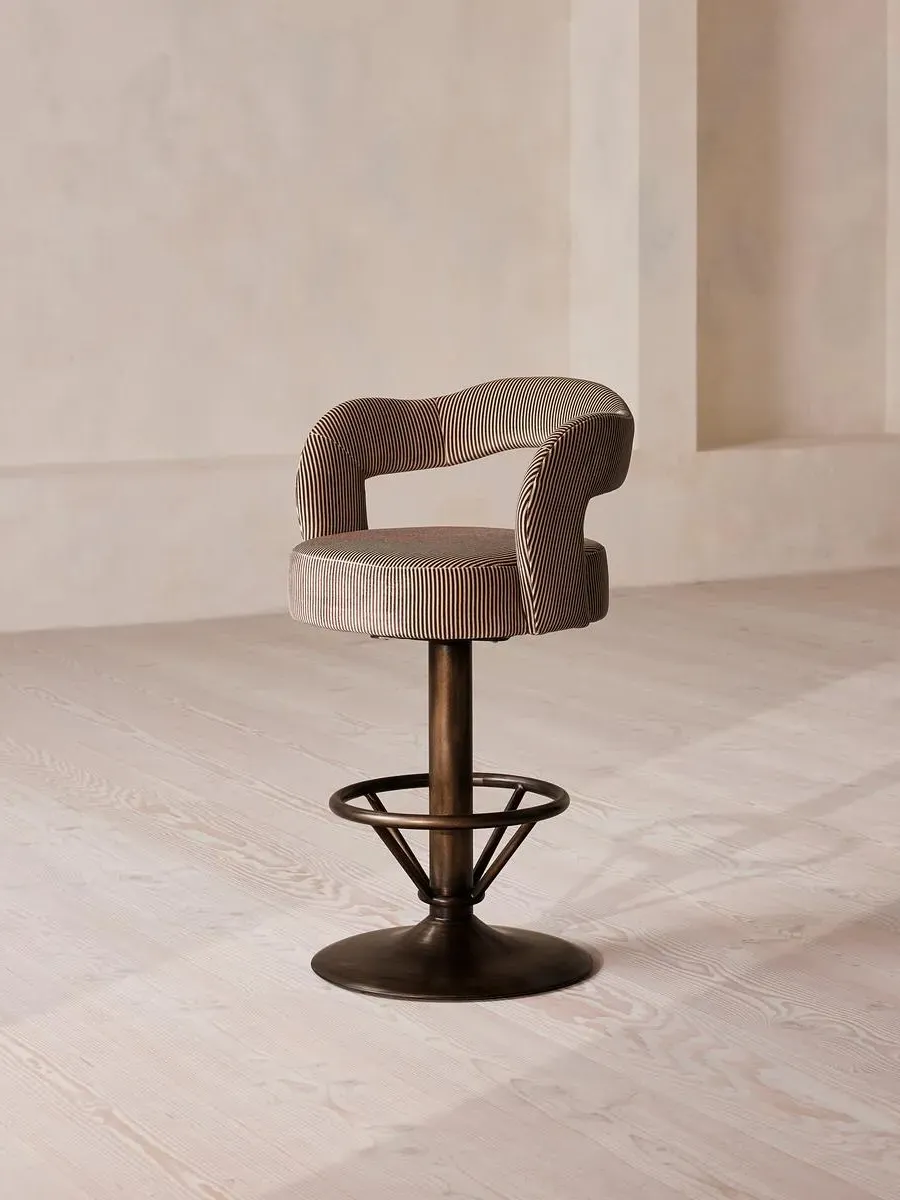 Rory Swivel Barstool - Regency Stripe, Velvet product