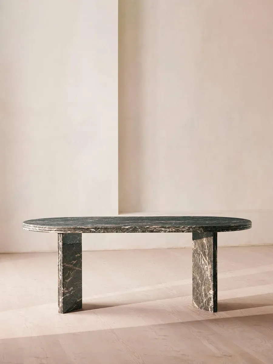 Rosaline 6-Seater Round Dining Table - Pink, Marble product