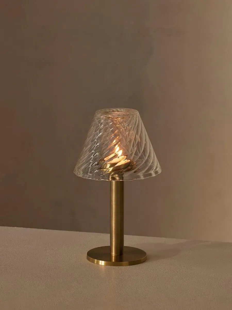 Rotherwick Tealight Holder - Brass, Glass by Soho Home