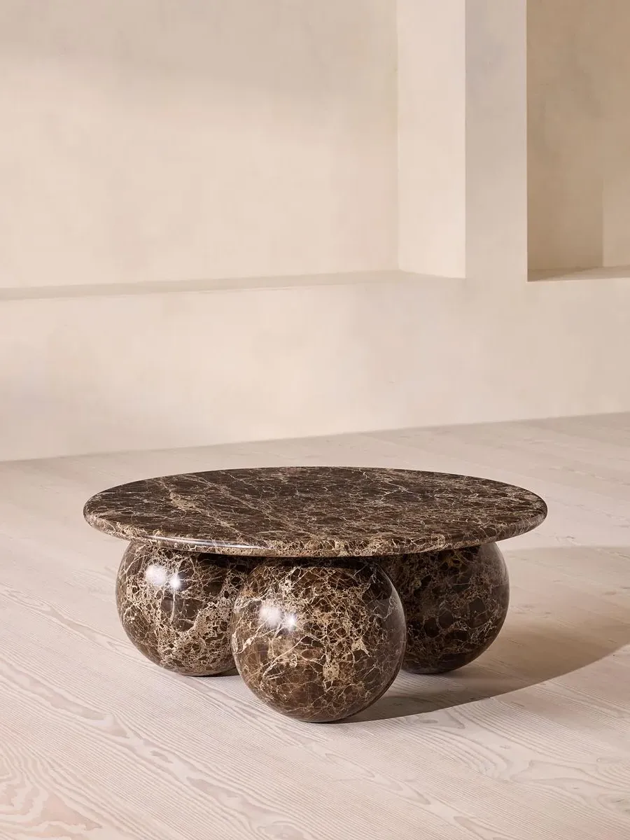 Round Coffee Table - Brown, Dark Emperador Marble product