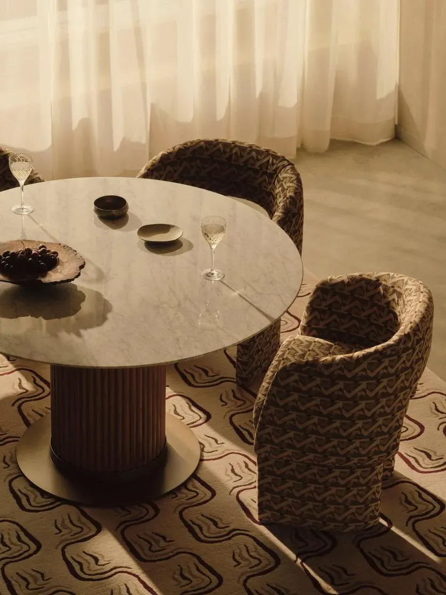 Round Dining Table - White, Carrara Marble product