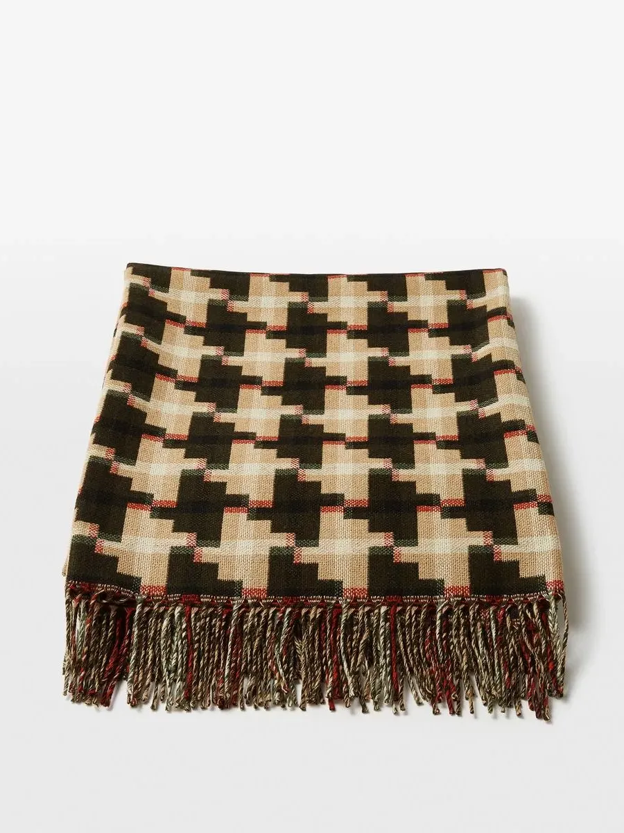 Sima Reversible Throw - Olive, Lambswool product