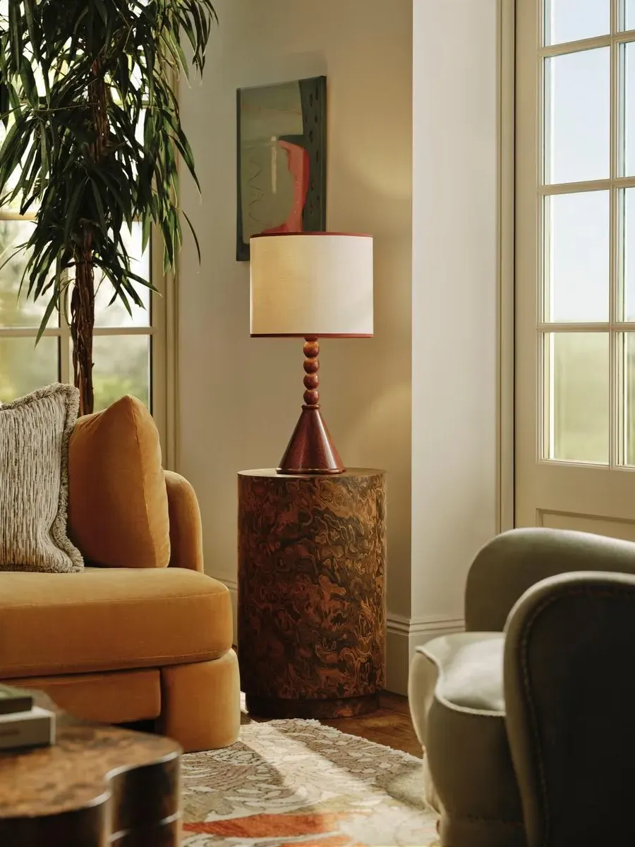 Sloane Barrel-Shaped Side Table - Abstract Burl product