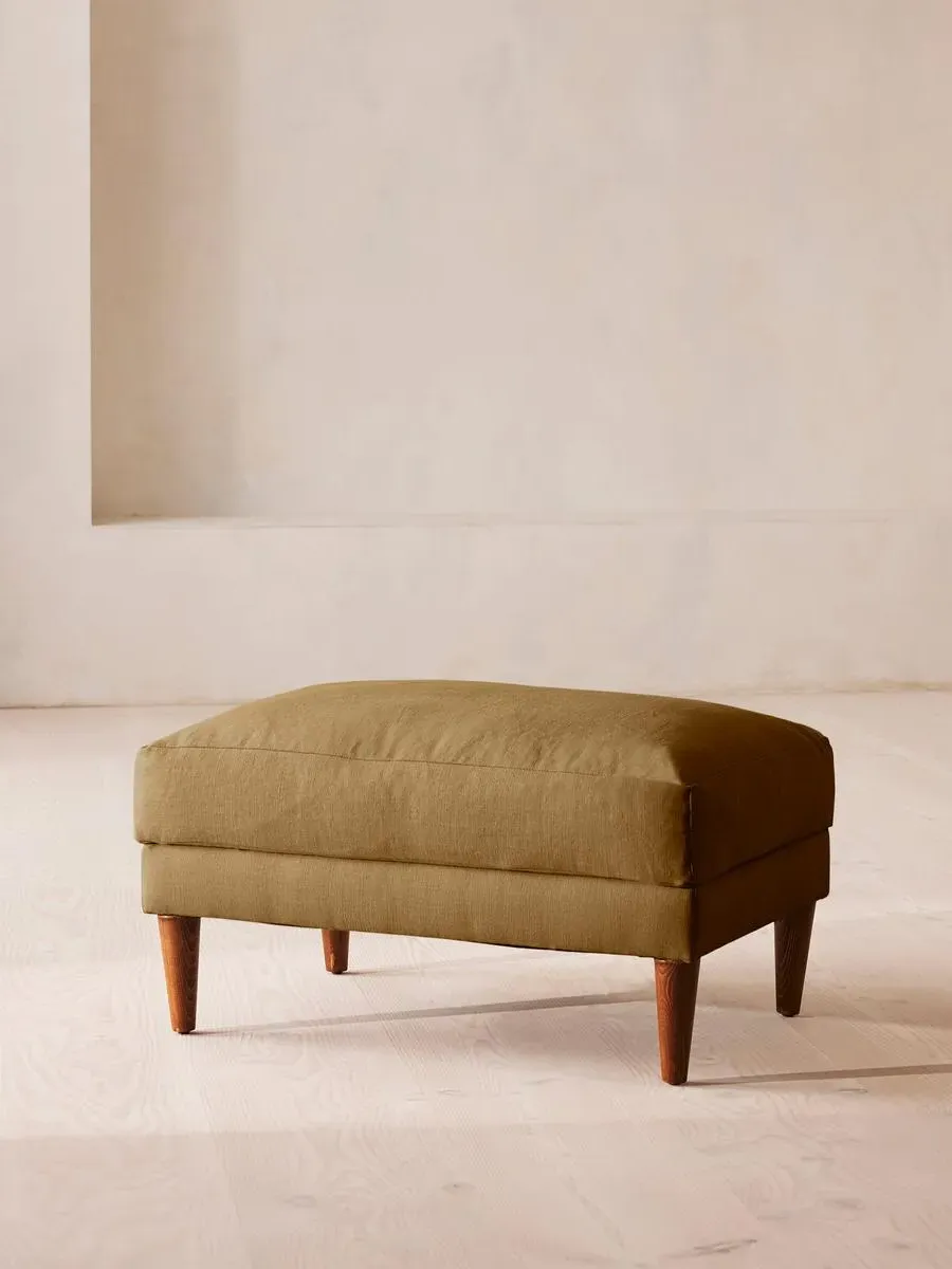 Reya Ottoman - Ochre, Linen by Soho Home
