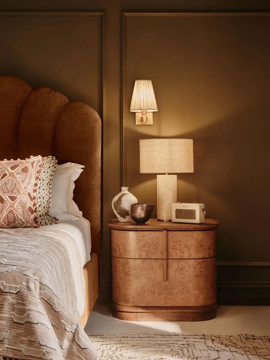 Stone Table Lamp with Brass Detail - Cream by Soho Home