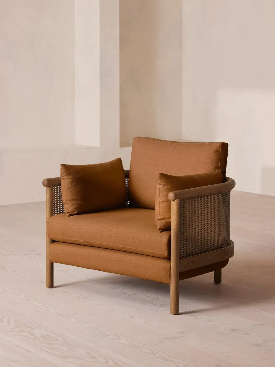 Sydney Armchair - Terracotta, Washed Linen product
