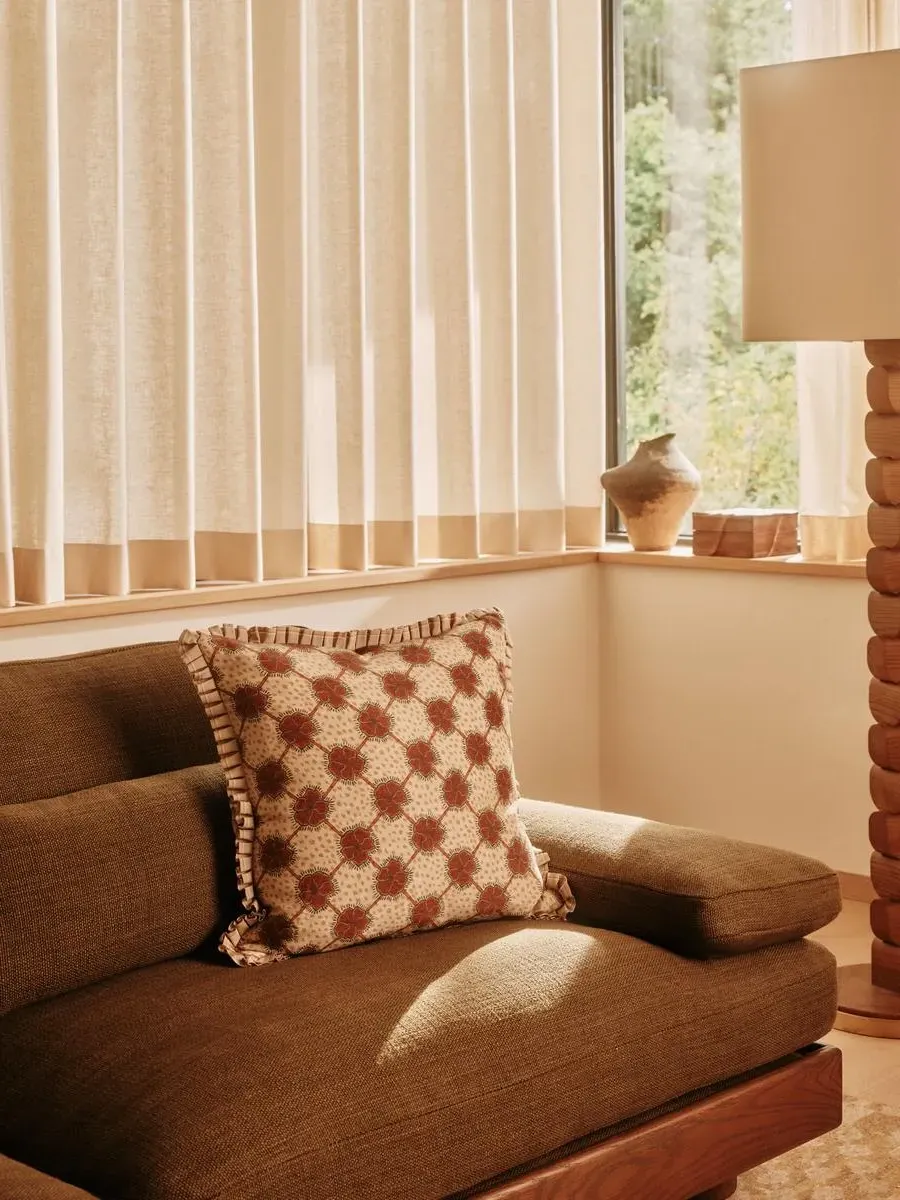 Sylvie Square Cushion - Cream, Silk Linen product