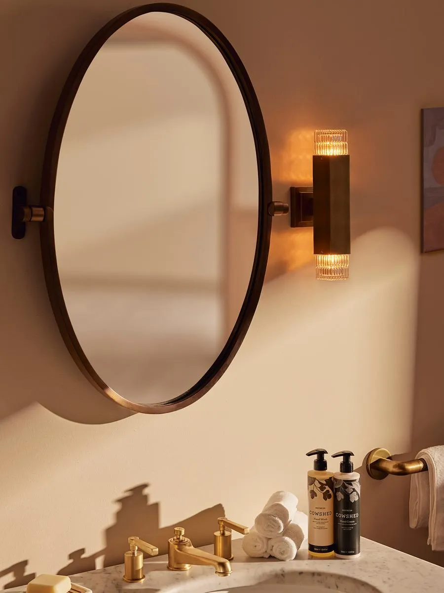 Tall Wall Light with Diffusers - Brass product