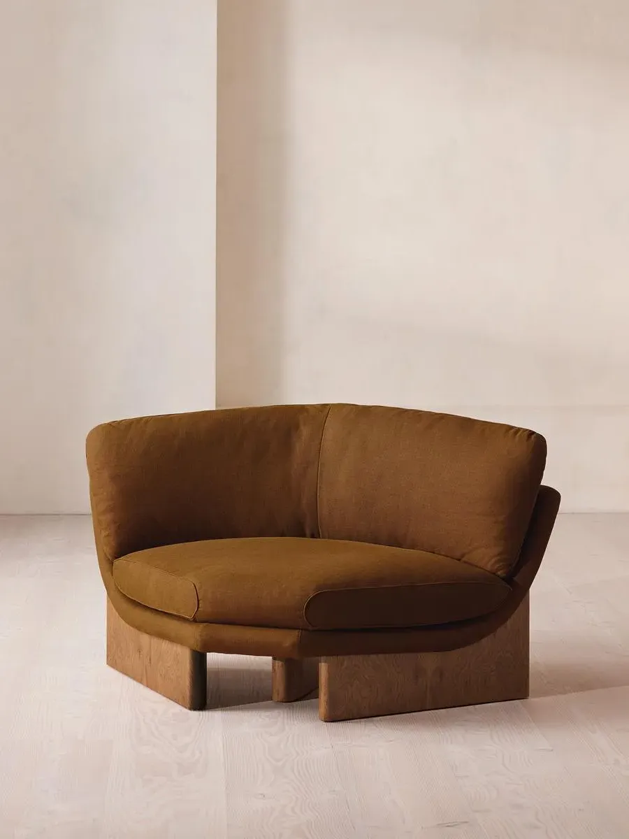 Tellis Corner Chair - Terracotta, Linen by Soho Home