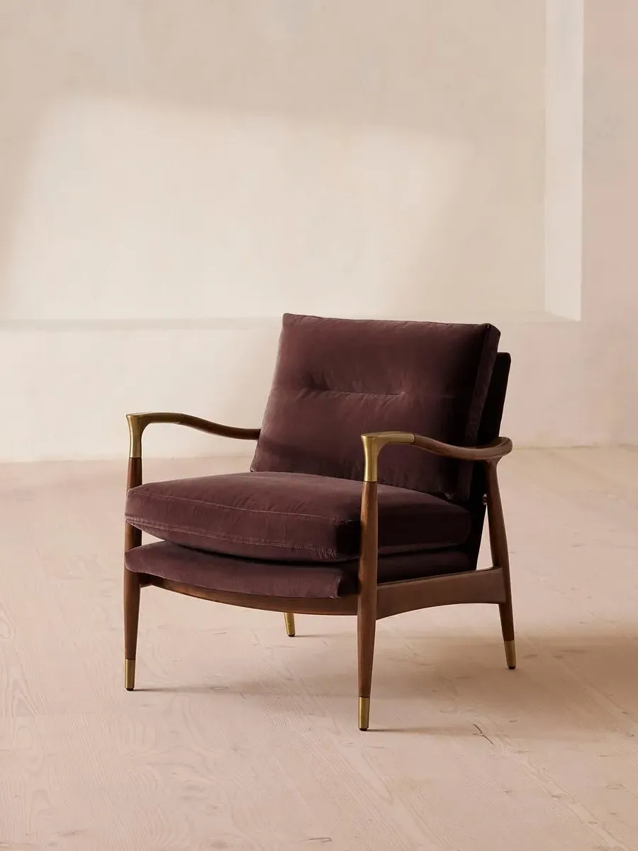 Theodore Armchair - Aubergine, Velvet product