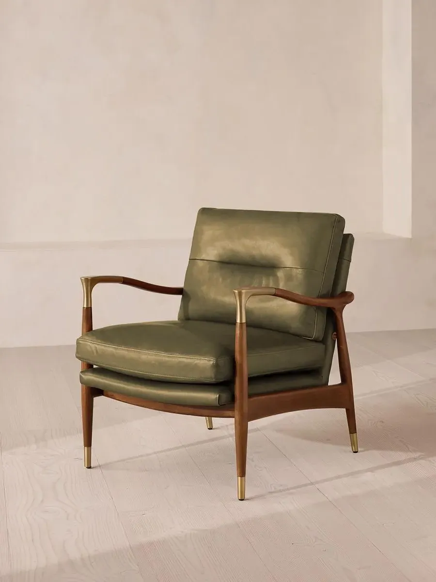 Theodore Armchair - Moss, Leather product