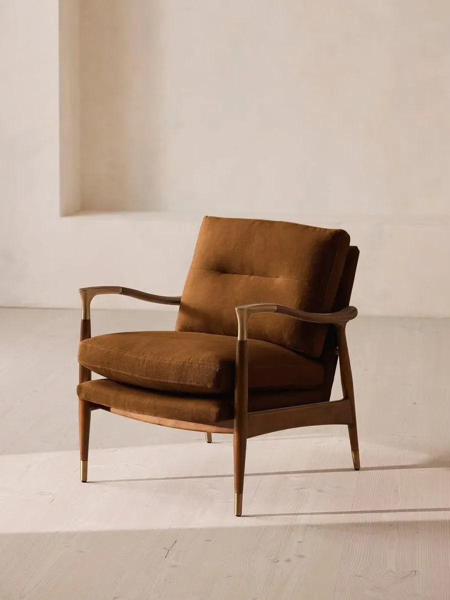 Theodore Armchair - Terracotta, Linen by Soho Home