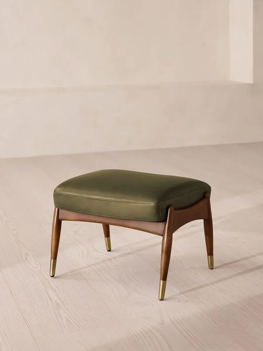 Theodore Footstool - Moss, Leather product