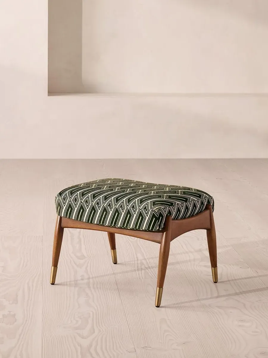Theodore Footstool - Olive, Jacquard product
