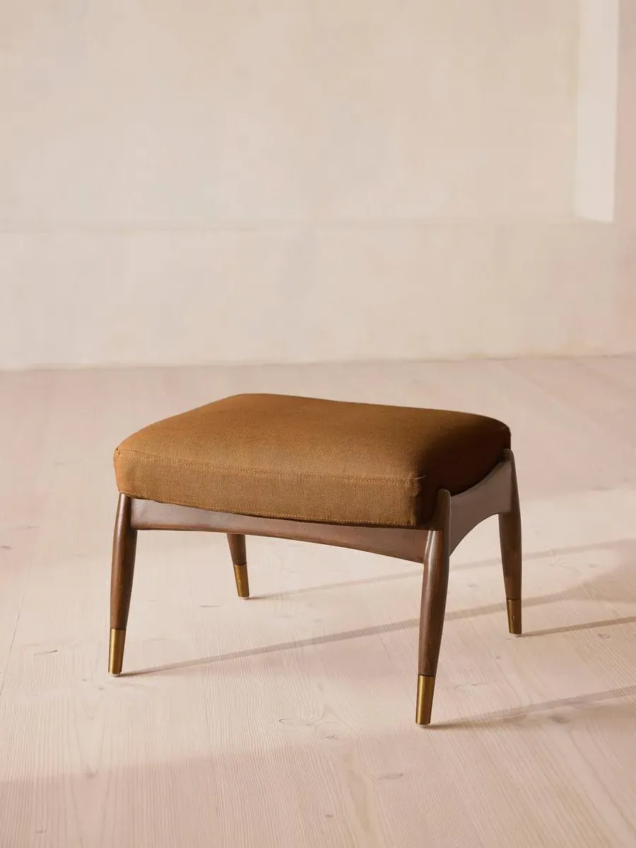Theodore Footstool - Terracotta, Linen by Soho Home