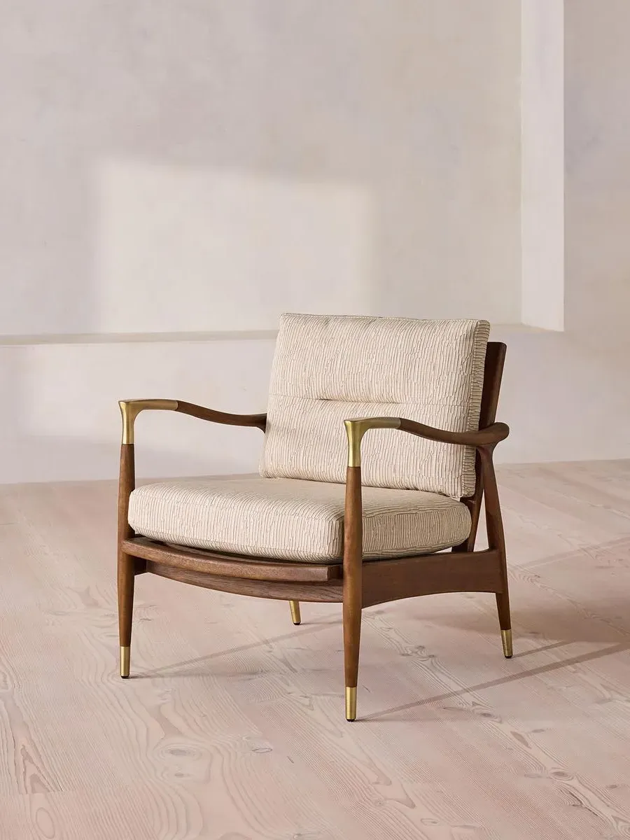 Theodore Outdoor Armchair - Abstract Stripe, Iroko Wood product