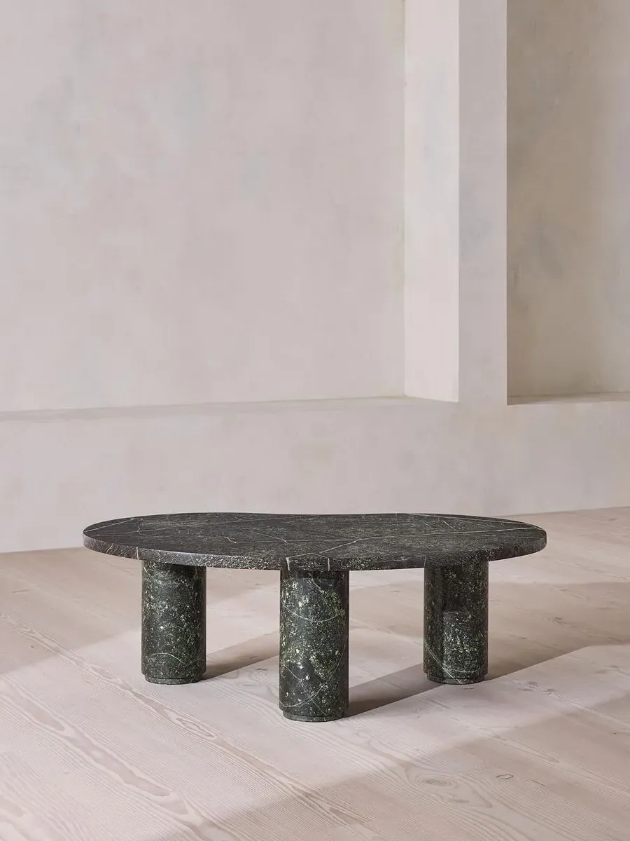 Tisbury Oval Coffee Table - Verde Bosque Marble product