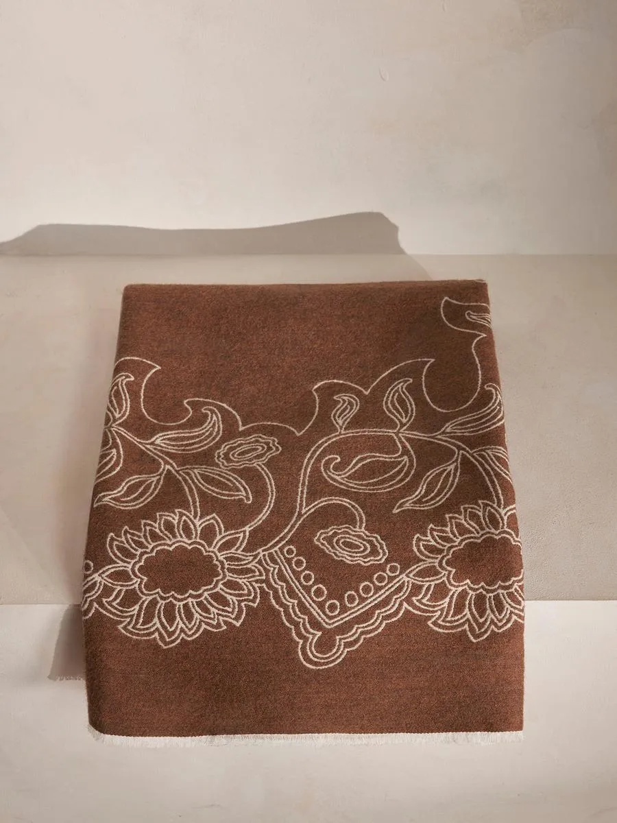 Tosca Throw - Burnt Orange, Wool Blend product