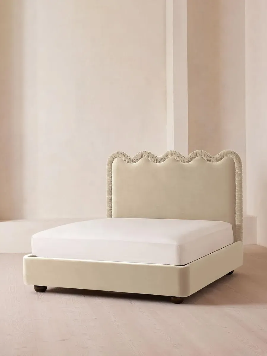 Tristan Emperor Size Bed Frame - Oyster, Velvet by Soho Home