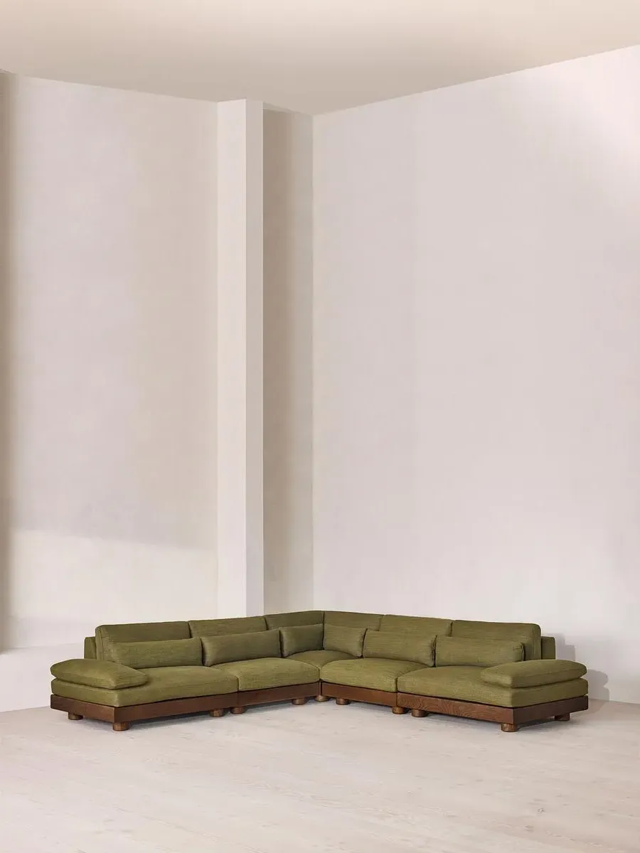 Truro Corner Sofa - Moss, Wool Linen product