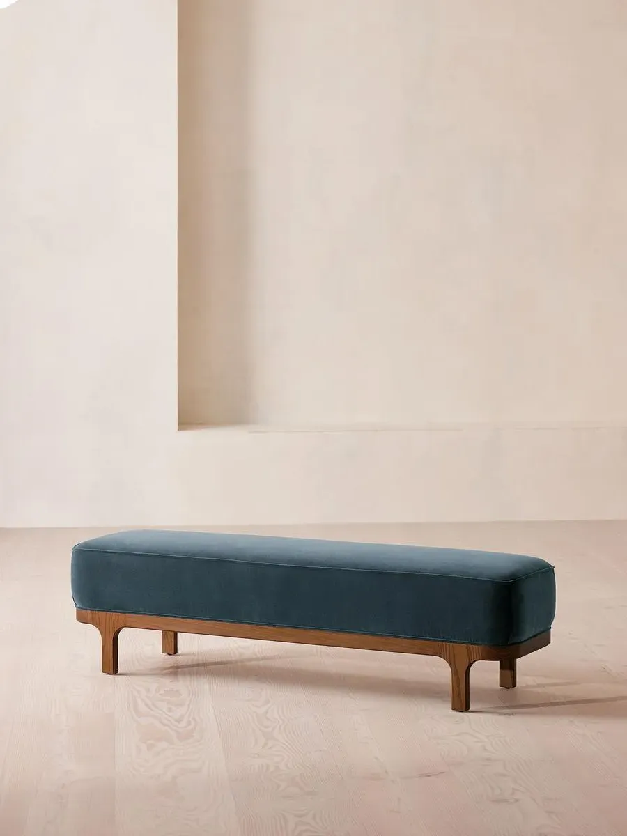 Upholstered Bench - Grey Blue, Velvet product