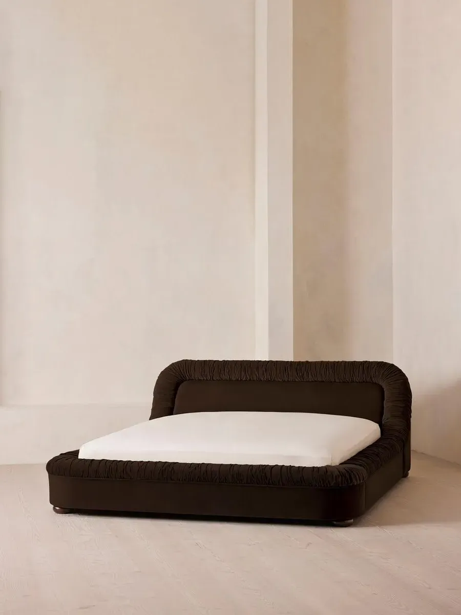 Vara King Size Bed - Chocolate, Velvet product