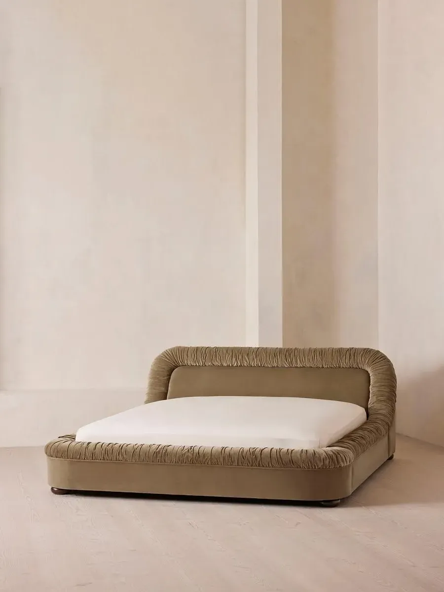 Vara King Size Bed Frame - Truffle, Velvet product